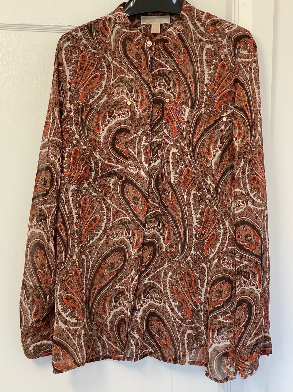 MK Women’s Brown Paisley Button-Front Skirt